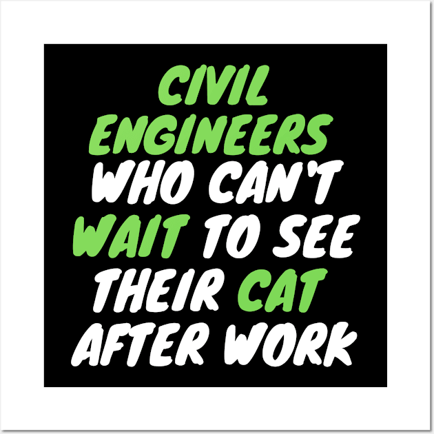 civil engineer cat after work Wall Art by SnowballSteps